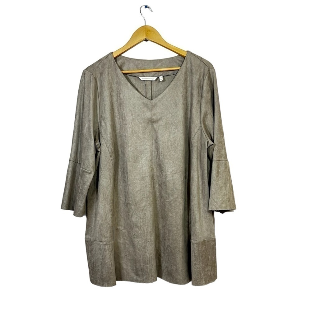 Soft Surroundings Lizzy Faux Suede Tunic Top Gray 1X - Picture 2 of 10
